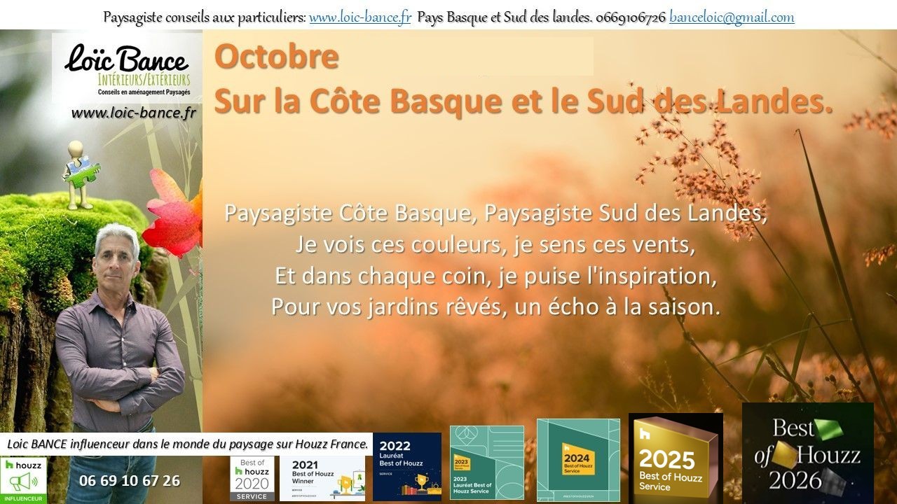 Poéme des paysages d'octobre au Pays Basque et des Landes Paysagiste Ahetze